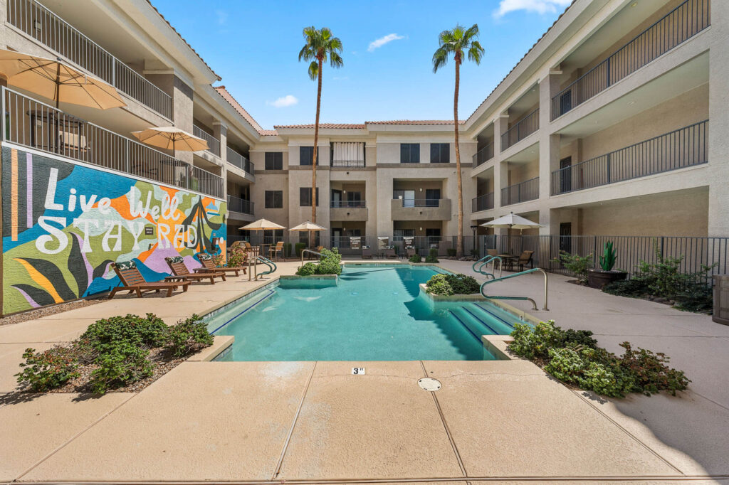 Pool and poolside area at Konrad.