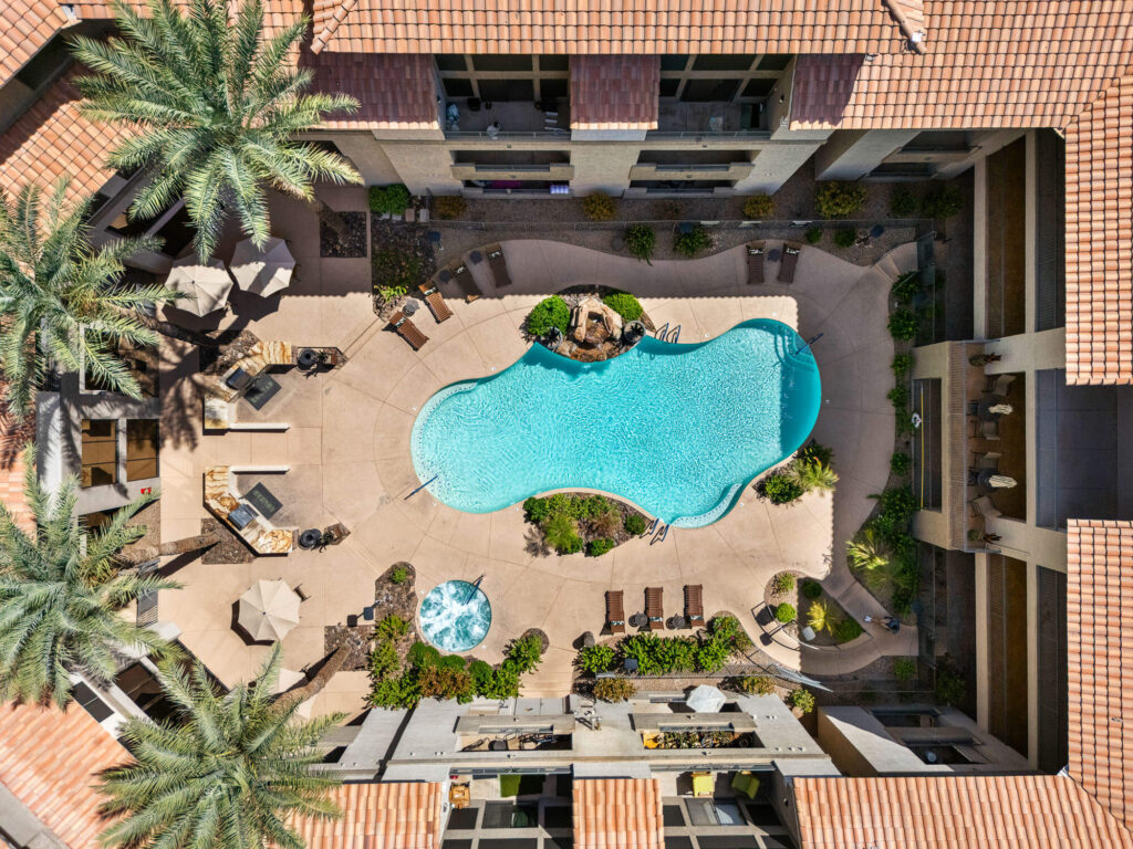 Pool and poolside area at Konrad.